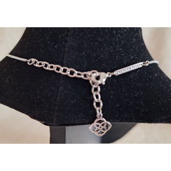 EUC Kendra Scott Leanor Necklace Silver With Rose Quartz Pendant - Picture 9 of 10